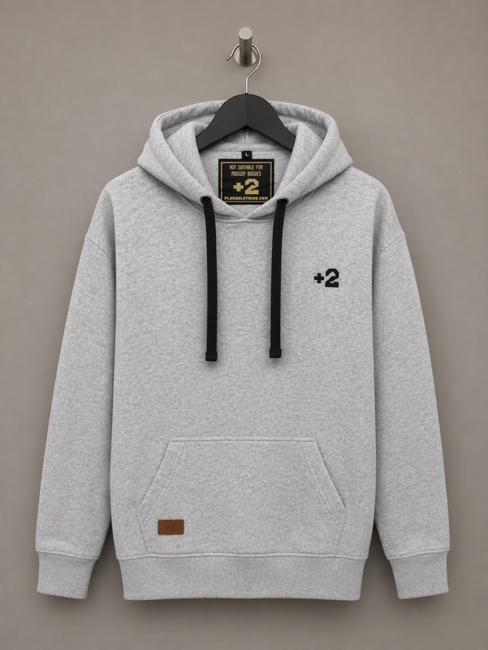 Plus 2 Clothing Grey Marle Tall Hoodie Streetwear Pullover Size LT Premium Fit